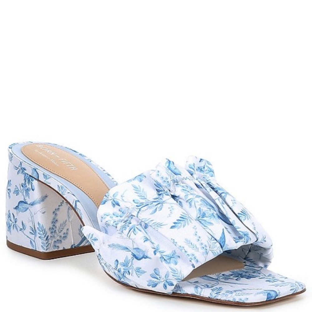 Antonio Melani x Born on Fifth Amy Bird Pleated Leather Dress Sandals/Heels - 7M